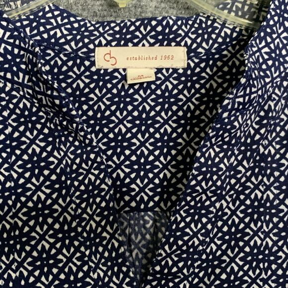 db established 1962 Women M 1/2 Button Blouse Pullover Tab Roll Sleeve Peplum - Picture 7 of 13